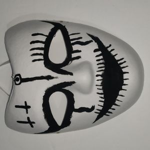hand painted OOAK creepy smiling paper mask
